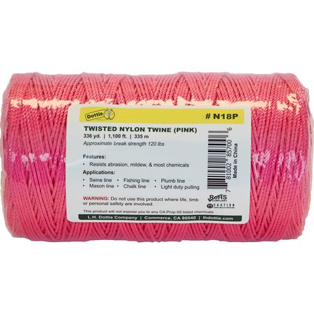L.H. DOTTIE L.H. Dottie 1100' Pink Twisted Nylon Twine N18P